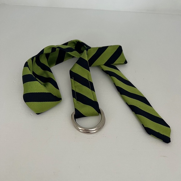JCREW Green and Navy Blue Silk Tie Belt - Size S/M - Picture 4 of 5
